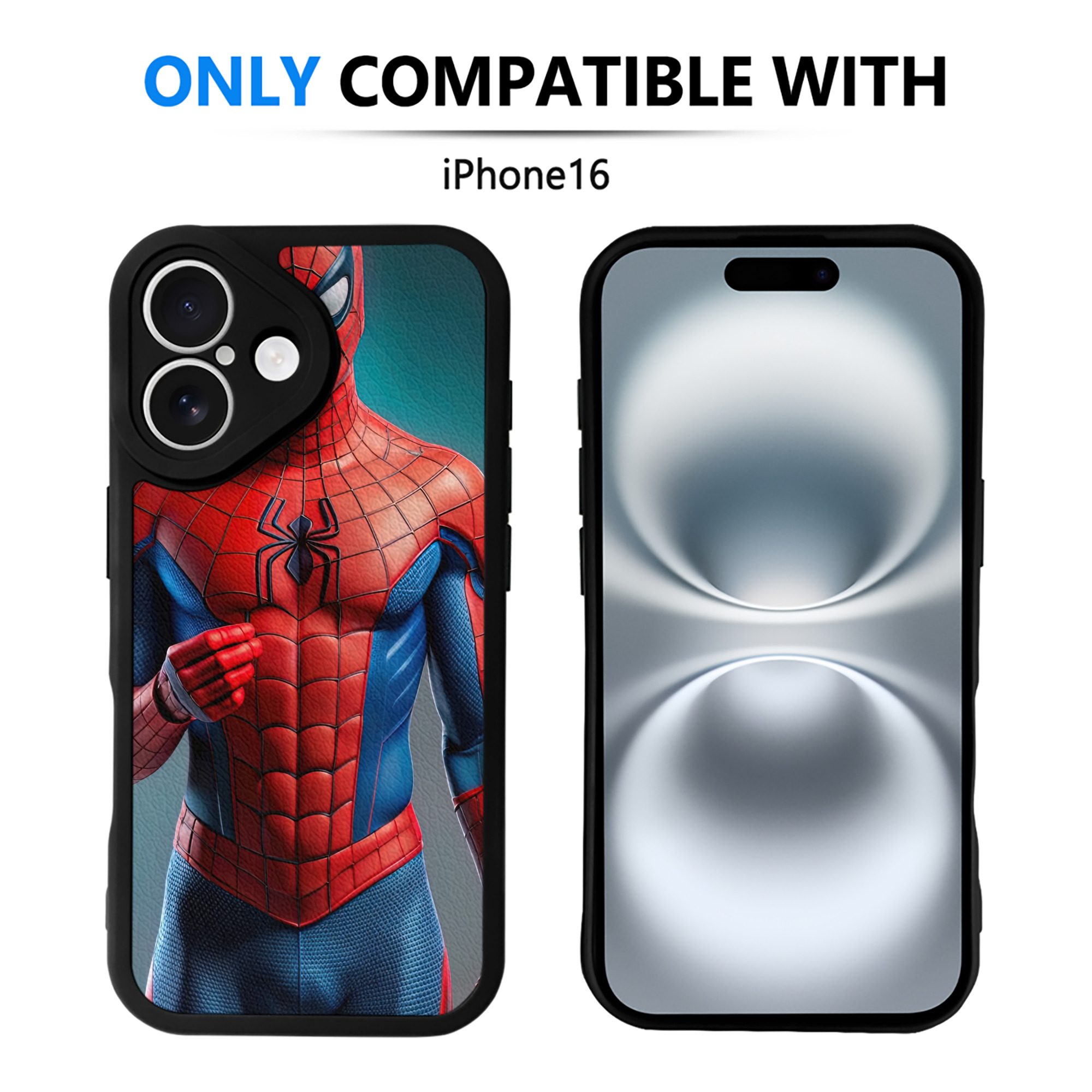 Spider Man スパイダーマン 【iPhone 16シリーズ対応】シリコンスマホケース（レザー調） 材質：シリコン